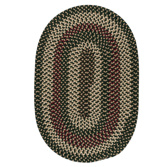 Brook Farm Winter Green Outdoor Braided Oval Rugs
