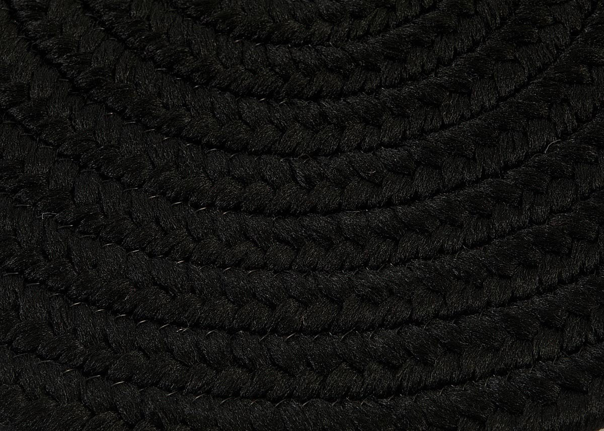 Boca Raton Black Outdoor Braided Oval Rugs
