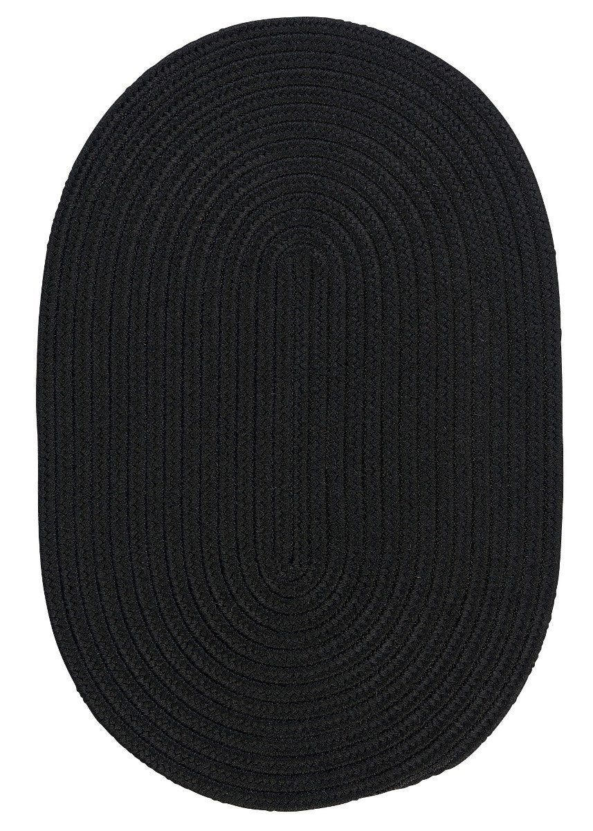 Boca Raton Black Outdoor Braided Oval Rugs