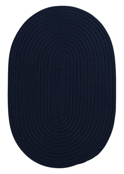 Boca Raton Navy Outdoor Braided Oval Rugs