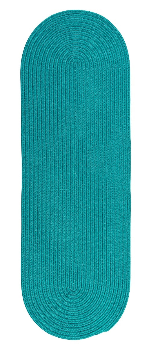 Boca Raton Turquoise Outdoor Braided Oval Rugs