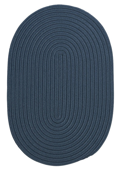 Boca Raton Lake Blue Outdoor Braided Oval Rugs