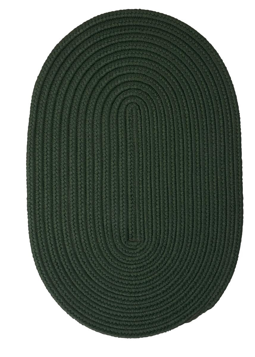 Boca Raton Dark Green Outdoor Braided Oval Rugs