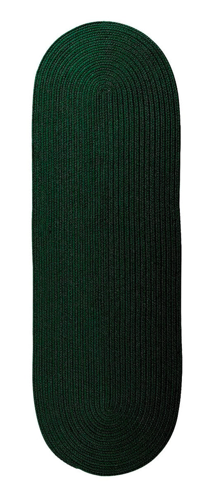 Solid Dark Green - Braided Rug