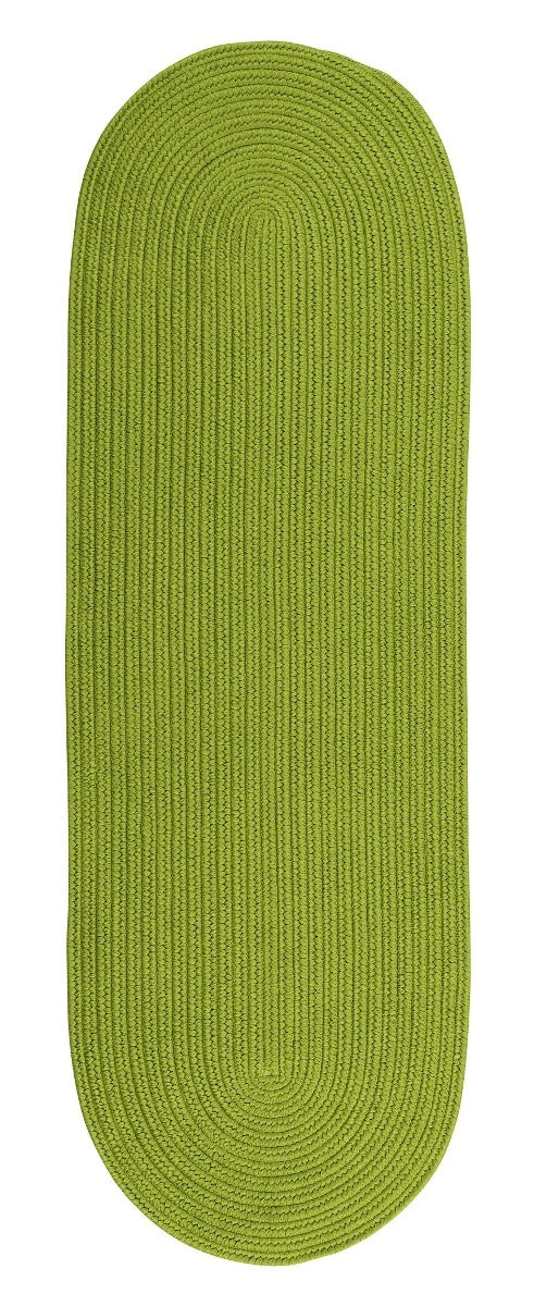 Boca Raton Bright Green Outdoor Braided Oval Rugs