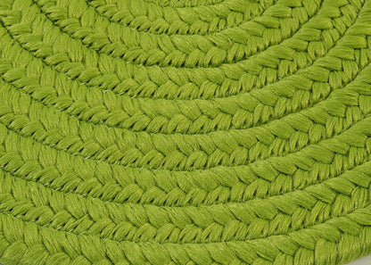 Boca Raton Bright Green Outdoor Braided Oval Rugs