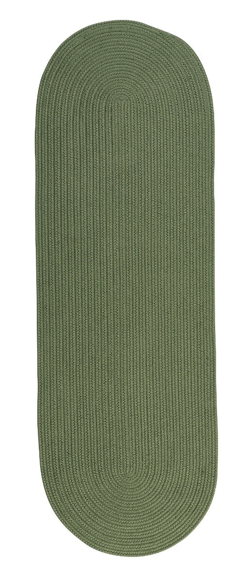 Boca Raton Moss Green Outdoor Braided Oval Rugs