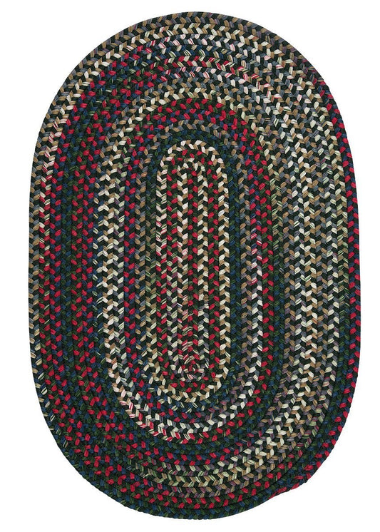 Chestnut Knoll Thyme Green Outdoor Braided Oval Rugs