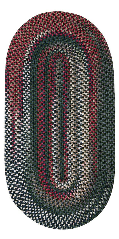 Chestnut Knoll Thyme Green Outdoor Braided Oval Rugs