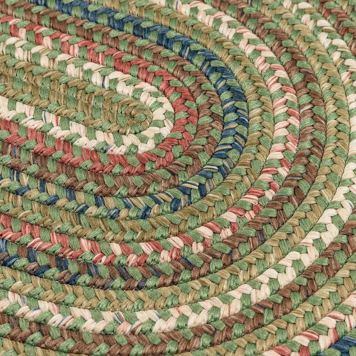 Cedar Cove Olive Outdoor Braided Oval Rugs
