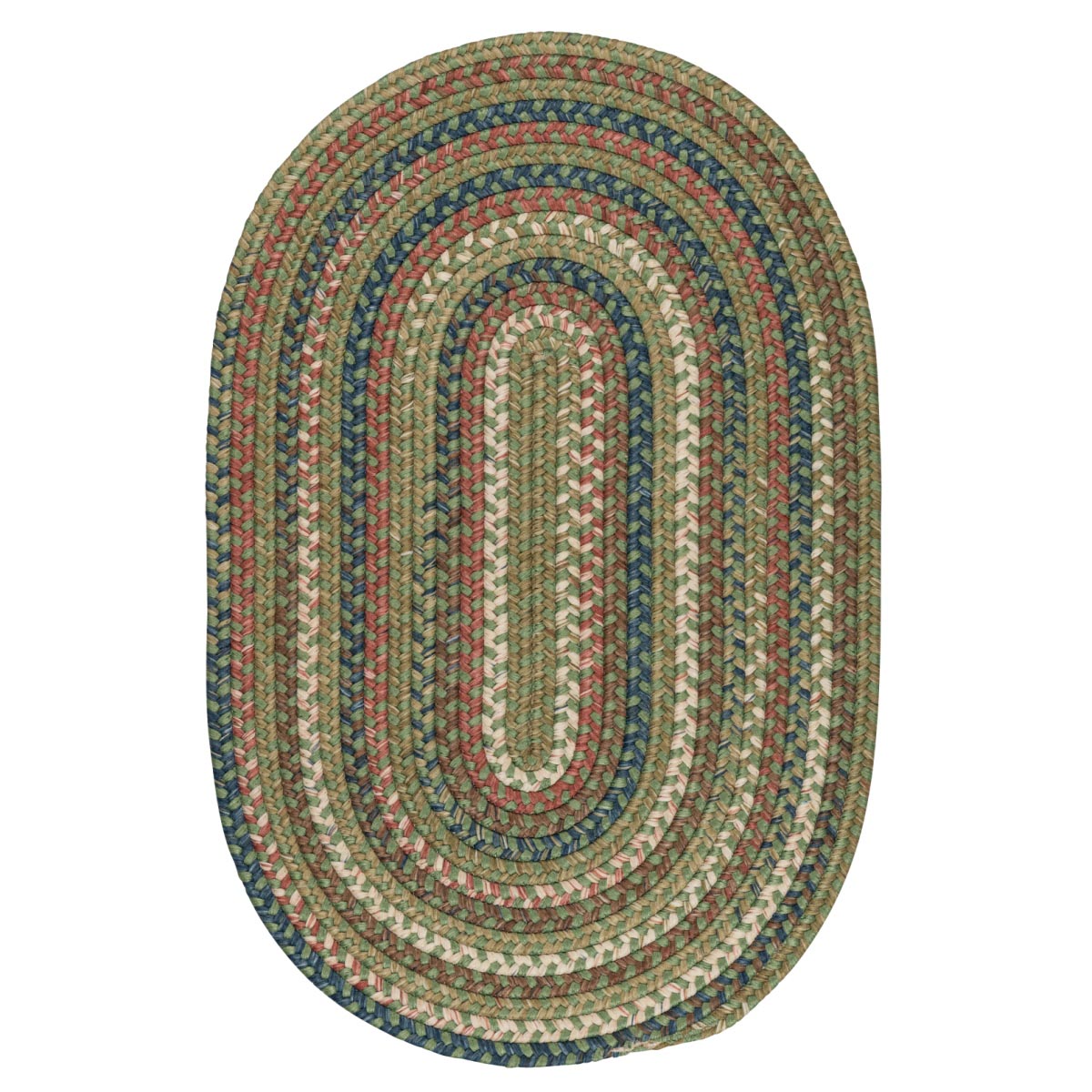 Cedar Cove Olive Outdoor Braided Oval Rugs