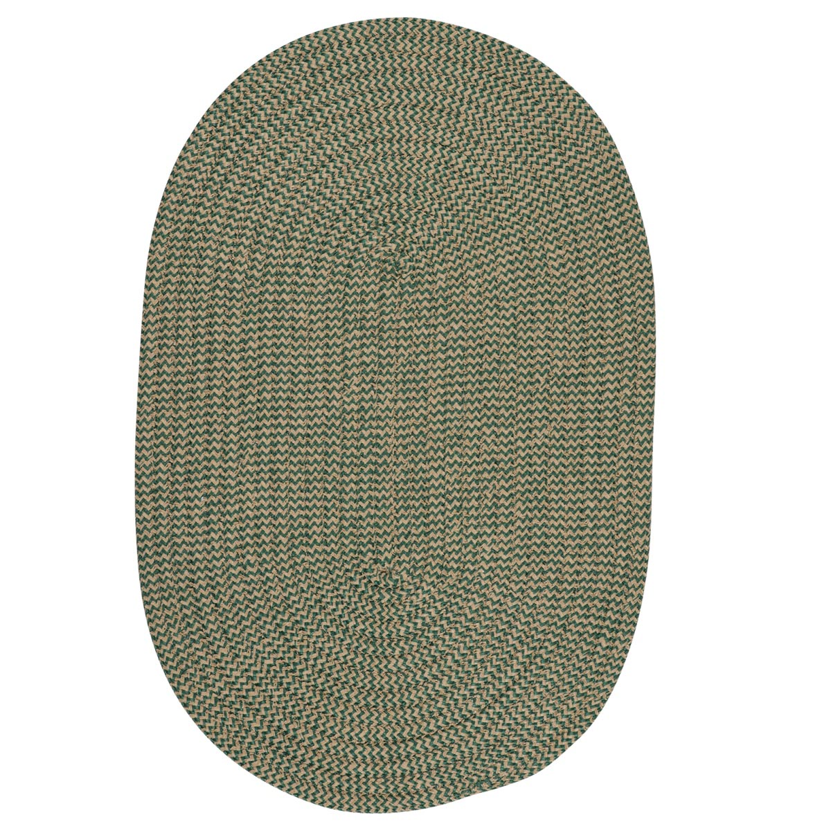 Softex Check Myrtle Green Check Outdoor Braided Oval Rugs