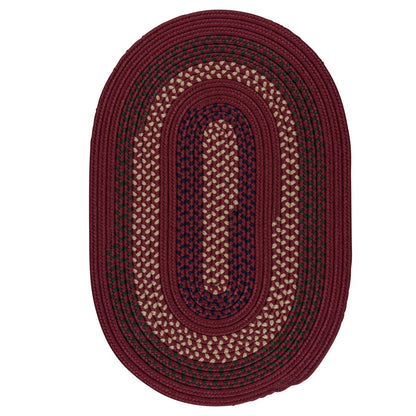 Deerfield Deep Russet Outdoor Braided Oval Rugs