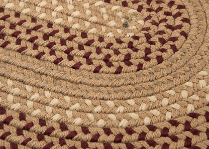 Deerfield Taupe Outdoor Braided Oval Rugs