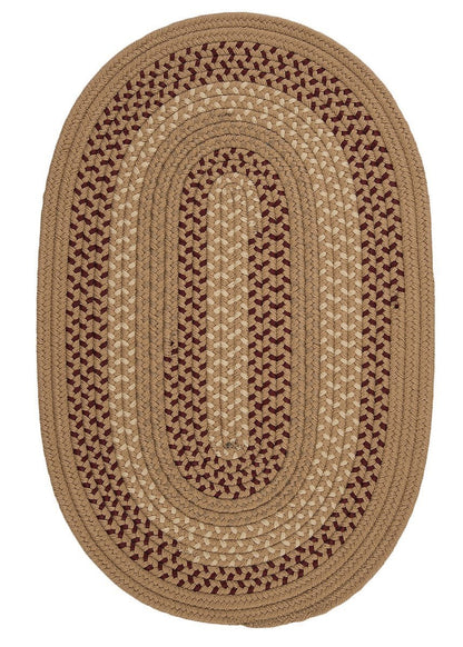 Deerfield Taupe Outdoor Braided Oval Rugs