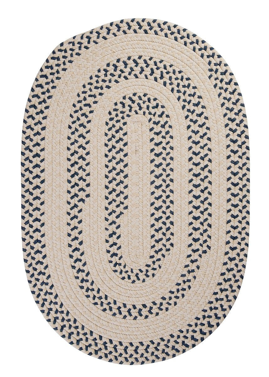 Elmwood Denim Outdoor Braided Oval Rugs