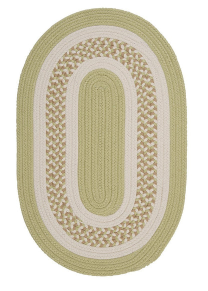 Flowers Bay Light Green Outdoor Braided Oval Rugs