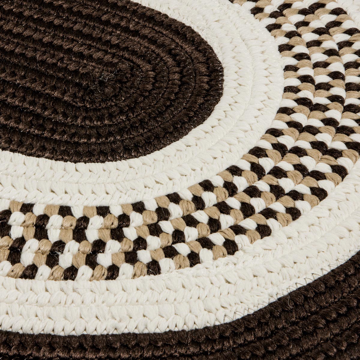 Flowers Bay Brown Outdoor Braided Oval Rugs