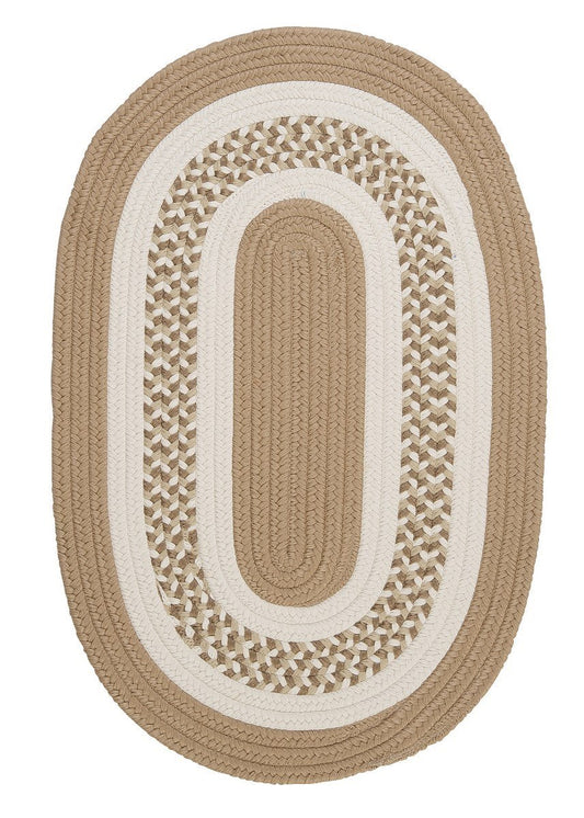 Flowers Bay Cuban Sand Outdoor Braided Oval Rugs