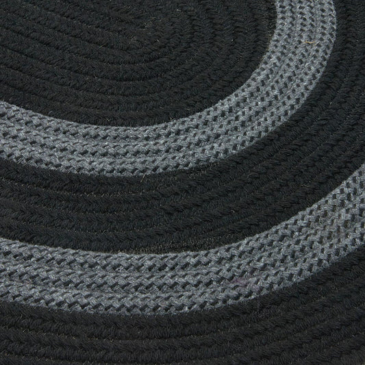 Graywood Black Outdoor Braided Oval Rugs