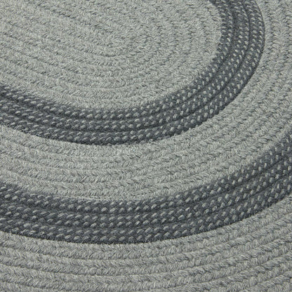 Graywood Gray Outdoor Braided Oval Rugs