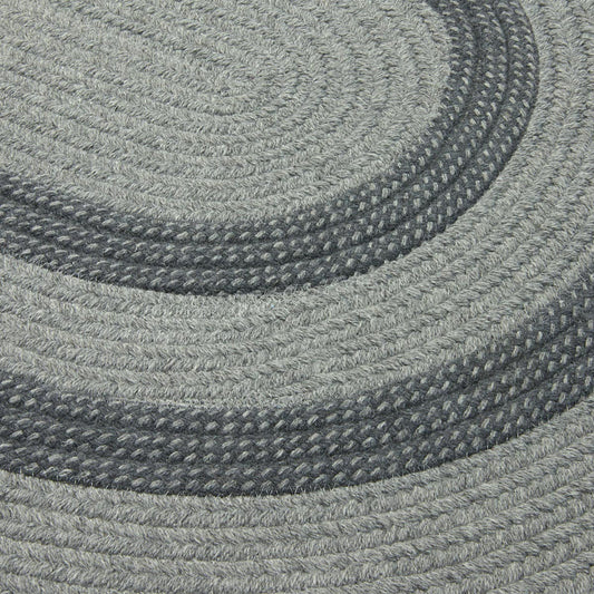 Graywood Gray Outdoor Braided Oval Rugs