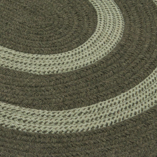 Graywood Moss Green Outdoor Braided Oval Rugs