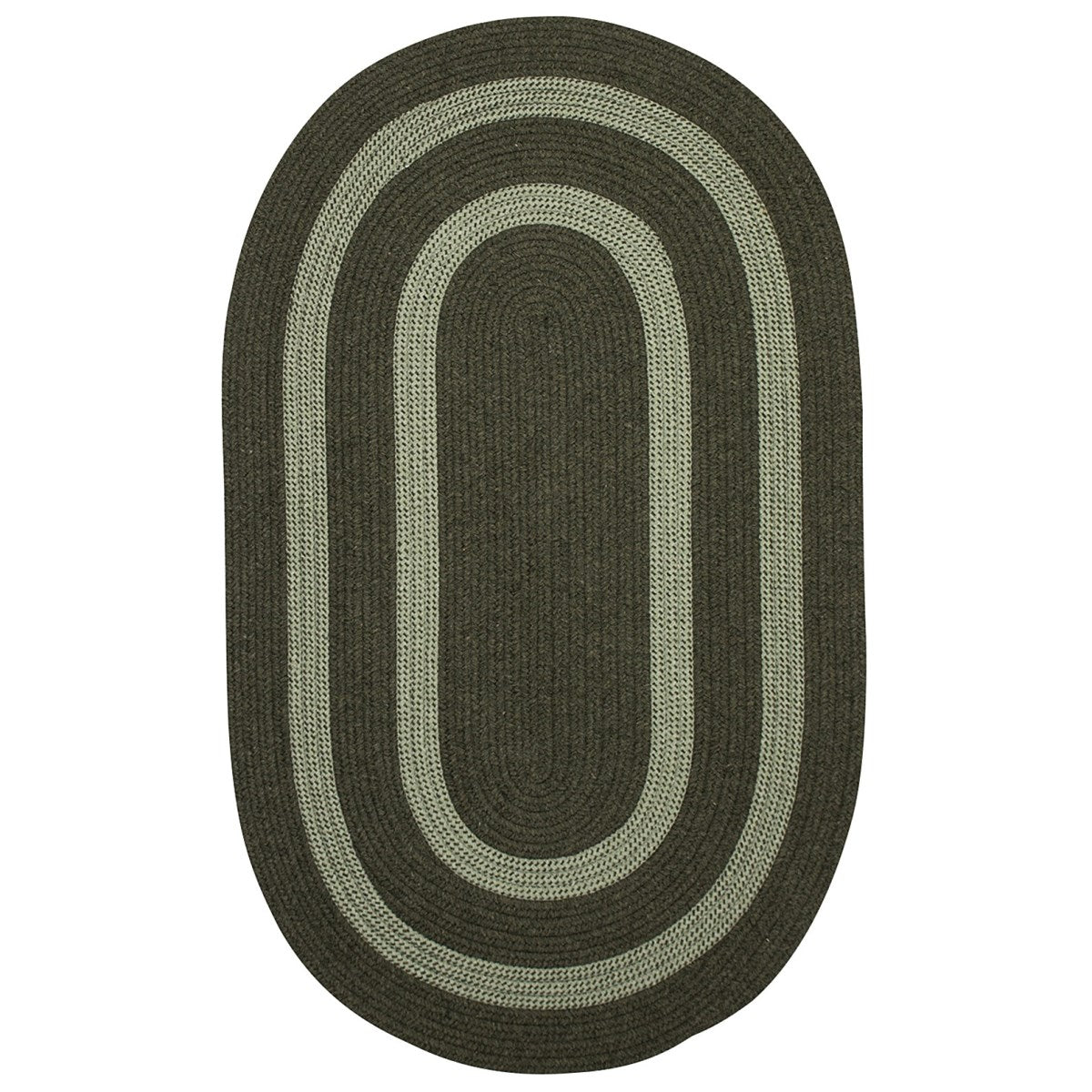Graywood Moss Green Outdoor Braided Oval Rugs