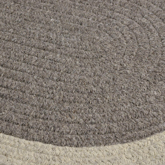 Hudson Dark Gray Wool Braided Oval Rugs