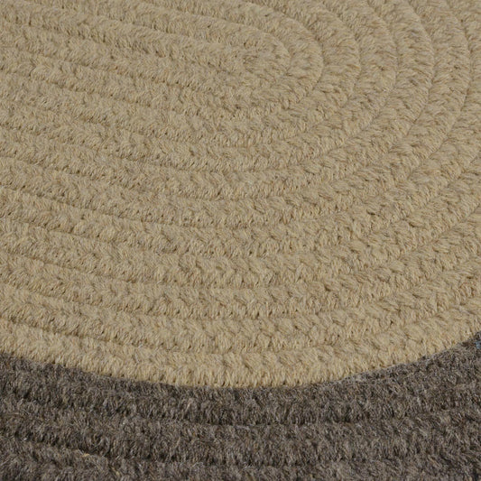 Hudson Beige Wool Braided Oval Rugs