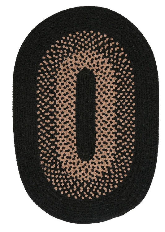 Madison Jet Black Outdoor Braided Oval Rugs