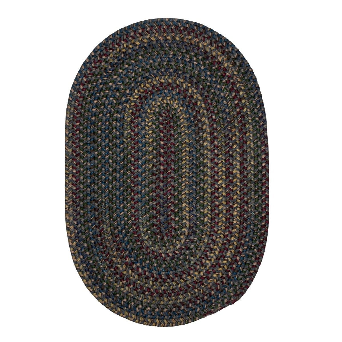 Midnight Charcoal Outdoor Braided Oval Rugs