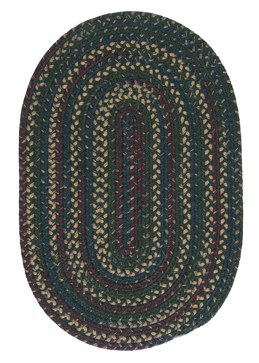 Midnight Deep Forest Outdoor Braided Oval Rugs