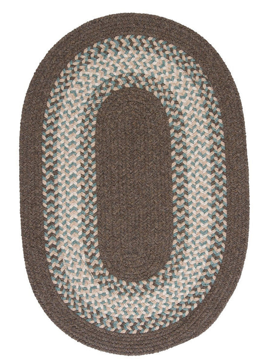 North Ridge Bark Outdoor Braided Oval Rugs