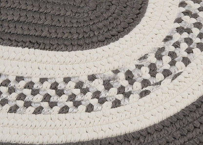Crescent Gray Outdoor Braided Oval Rugs
