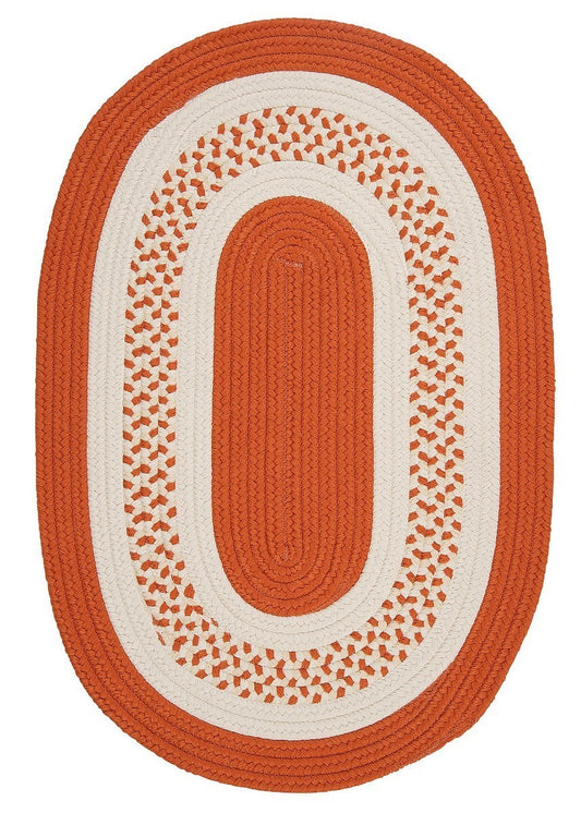 Crescent Orange Outdoor Braided Oval Rugs