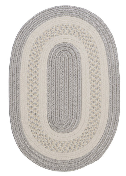 Crescent Silver Outdoor Braided Oval Rugs