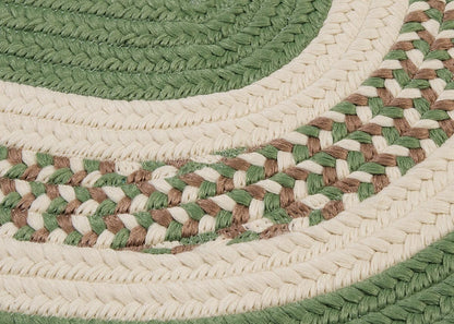 Crescent Moss Green Outdoor Braided Oval Rugs