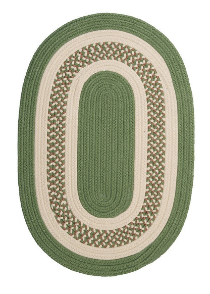 Crescent Moss Green Outdoor Braided Oval Rugs