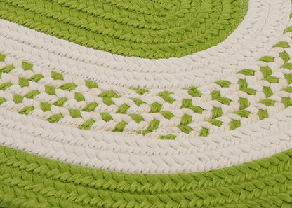 Crescent Bright Green Outdoor Braided Oval Rugs