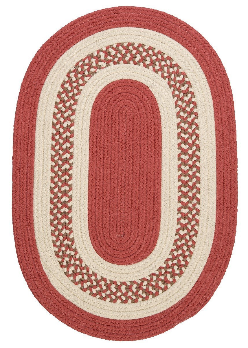 Crescent Terracotta Outdoor Braided Oval Rugs