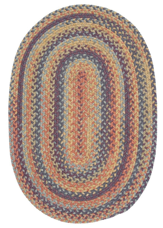 Rustica Floral Burst Wool Braided Oval Rugs