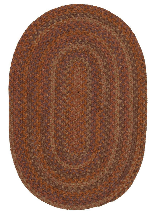 Rustica Audubon Russet Wool Braided Oval Rugs