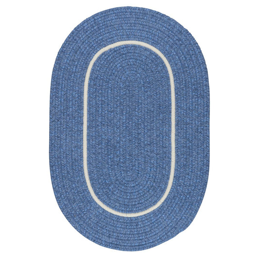 Silhouette Blue Ice Outdoor Braided Oval Rugs