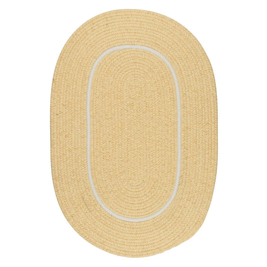 Silhouette Pale Banana Outdoor Braided Oval Rugs