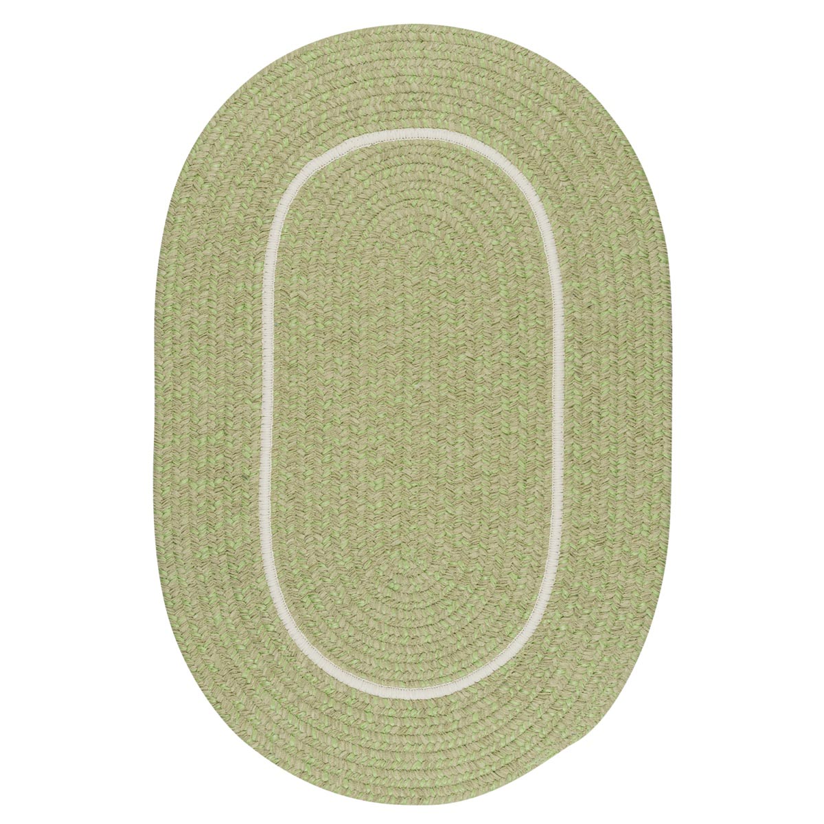 Silhouette Celery Outdoor Braided Oval Rugs