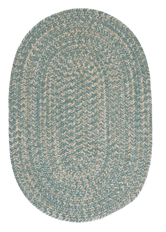 Tremont Teal Outdoor Braided Oval Rugs