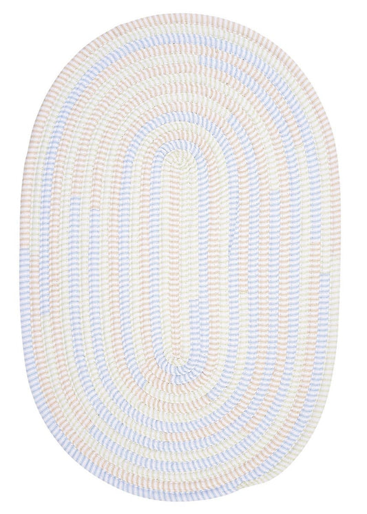 Ticking Stripe Starlight Outdoor Braided Oval Rugs