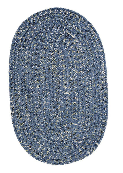 West Bay Blue Tweed Outdoor Braided Oval Rugs