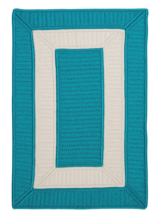 Rope Walk Turquoise Outdoor Braided Rectangular Rugs